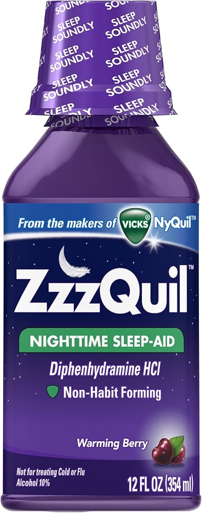 ZzzQuil Nighttime Sleep-Aid Liquid Warming Berry Flavor 12 Fl Oz