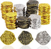 DIYASY 100 Pcs Plastic Pirate Gold Coins, Fake Play Gold Coins for Pirate