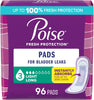 Poise Incontinence Pads for Women, 3 Drop, Long, 96 ct - Image 2