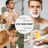 Mens Soap Bar Set of 6 Natural Bar Soap 4-in-1 Moisturizing & Exfoliating Soap for Face, B - Image 2
