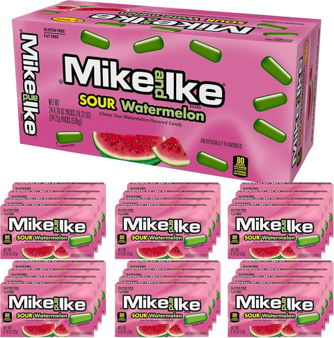 Mike and Ike Sour Watermelon Candy, 0.78 Ounce Box (Pack of 24)