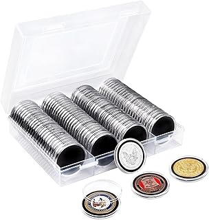 SPLF 100pcs Clear Plastic Coin Capsules, Coin Holder for Collector