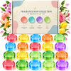 20 Pack Scented Bar Soap Gift Set for Women, 7 Fragrances Colorful Translucent Soap with 10 Foaming Nets, Long Lasting Scent, Moisturizing Face & Body Soap for Shower, Hand Washing, Travel & Gifts