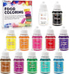 Food Coloring Liquid Set,12 Colors x10ml Food Grade Vibrant Food Dye Concentrated Liquid Coloring for Cake Decorating,Baking,Easter Eggs,Fondant,Icing,Slime Making DIY Supplies Kit-0.35 Fl. oz/Bottles