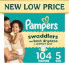 Pampers Swaddlers Diapers, Size 5 (20-37 lbs), , Hypoallergenic, Absorbent, Keeps Baby Dry and Comfortable, Skin Safe Disposable Baby Diaper
