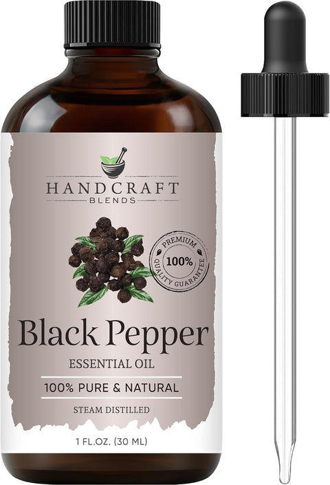 Handcraft Blends Black Pepper Essential Oil 100% Pure Natural 1 fl oz