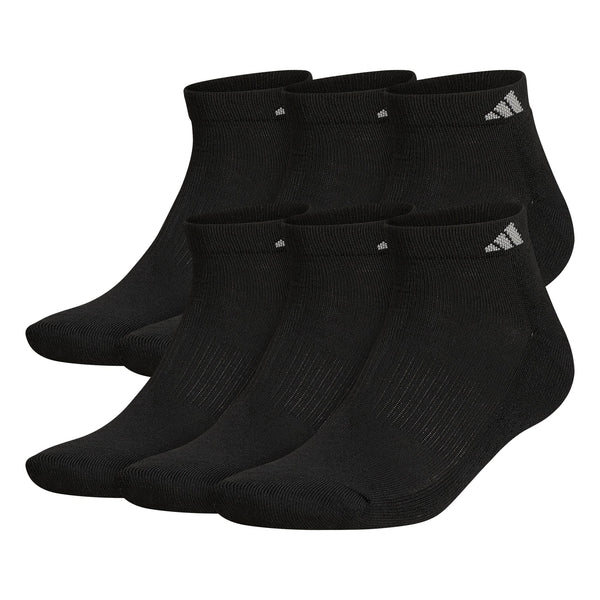 adidas Men's Athletic Cushioned Low Cut Socks with Arch Compression for a Secure fit (6-Pair), Black/Aluminum 2, L