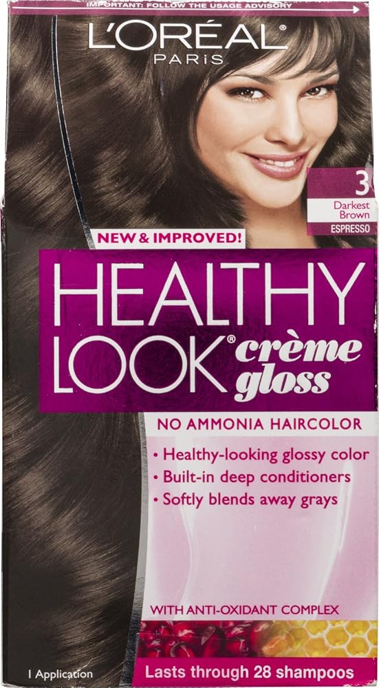 L'Oreal Paris Healthy Look Creme Gloss 3 Darkest Brown Espresso - Personal Care