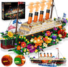 INSOON Flower Titanic Building Set with Lights for Adults Teens Girls 12+