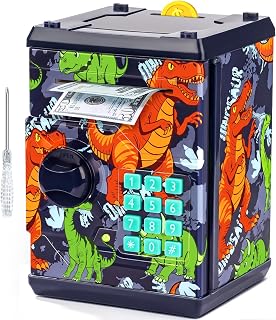 ATM Piggy Bank for Boys Girls, Mini ATM Coin Bank Kids Safe with Password