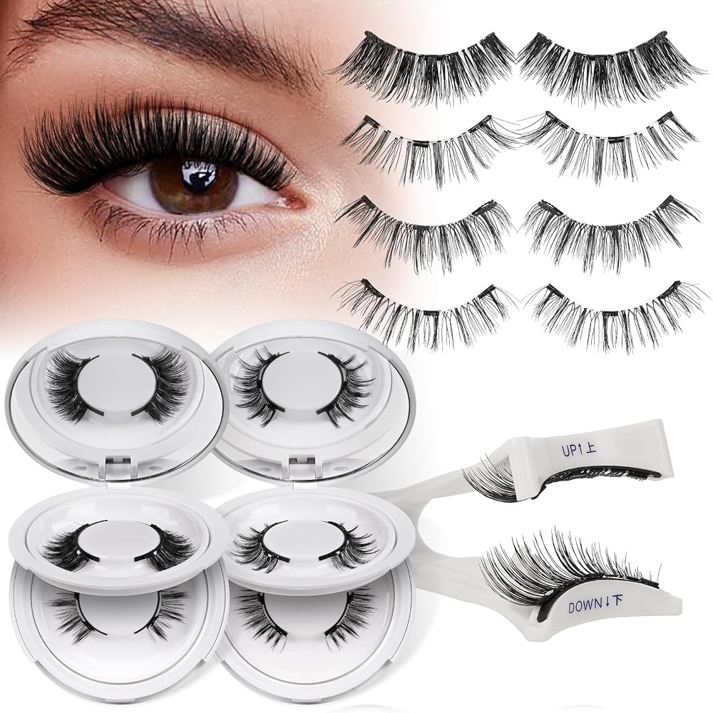 QUEWEL Volume Lash Extensions 0.03/0.05/0.07/0.10 | C/D curl | 10-15mm Length Easy Fan Volume Lashes With Multifunctional Lash Tray Self Fanning Rapid Blooming Eyelash Extension (0.07C Mix8-15)