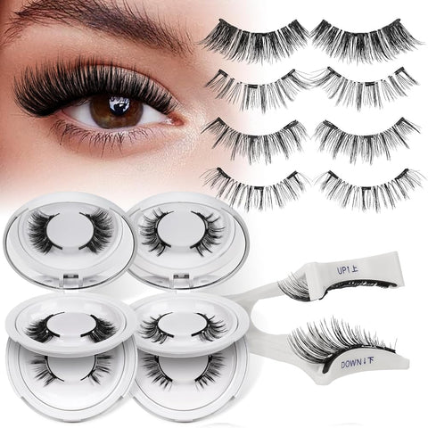 QUEWEL Volume Lash Extensions 0.03/0.05/0.07/0.10 | C/D curl | 10-15mm Length Easy Fan Volume Lashes With Multifunctional Lash Tray Self Fanning Rapid Blooming Eyelash Extension (0.07C Mix8-15)