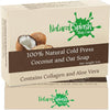 Natural Handmade Cold Press Bar Soap - Coconut and Oat – Aloe Vera and Vegetable Collagen - Soft Exfoliating Formula - Personal Care