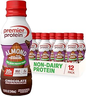 Premier Protein Non-Dairy Almondmilk Protein Shake, 20g, Chocolate, 12 Pack