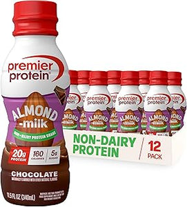 Premier Protein Non-Dairy Almondmilk Protein Shake, 20g, Chocolate, 12 Pack