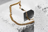 Charming Charlie 2-Layered Gold-Plated Necklace - Chain Link with Green and Purple Charms  - Image 2