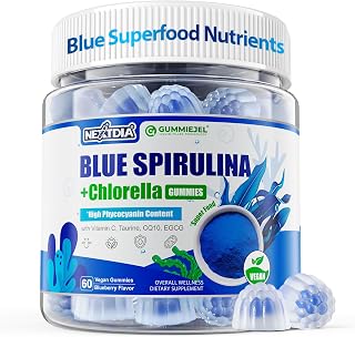 Nextdia Organic Blue Spirulina Chlorella Gummies, 60 Ct
