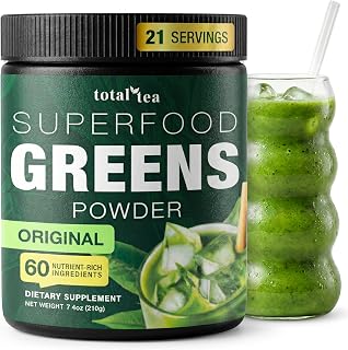 Total Tea Super Greens Powder Original Spirulina Chlorella Vegan Superfood