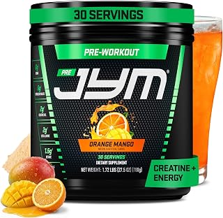 JYM Pre Workout, Orange Mango - Creatine HCI, Caffeine - 27.5 Oz