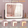 ROLOVE Pink Vanity Mirror with Lights 22"x18", Lighted Makeup Mirror with 10X Magnificatio - Image 2