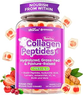 Collagen Peptides Gummies 4g/3g/2g, + Biotin, Glutathione, Turmeric, 60Cts