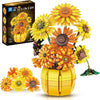chanbrick Sunflower Building Set Flowers with Vase Botanical Collection for Adult -1009pcs Gifts for Mothers Day Compatible with Lego