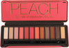 BYS Peach Eyeshadow Palette Tin with Mirror Applicator 12 Matte & Metallic Shades - Eye Makeup - Beauty