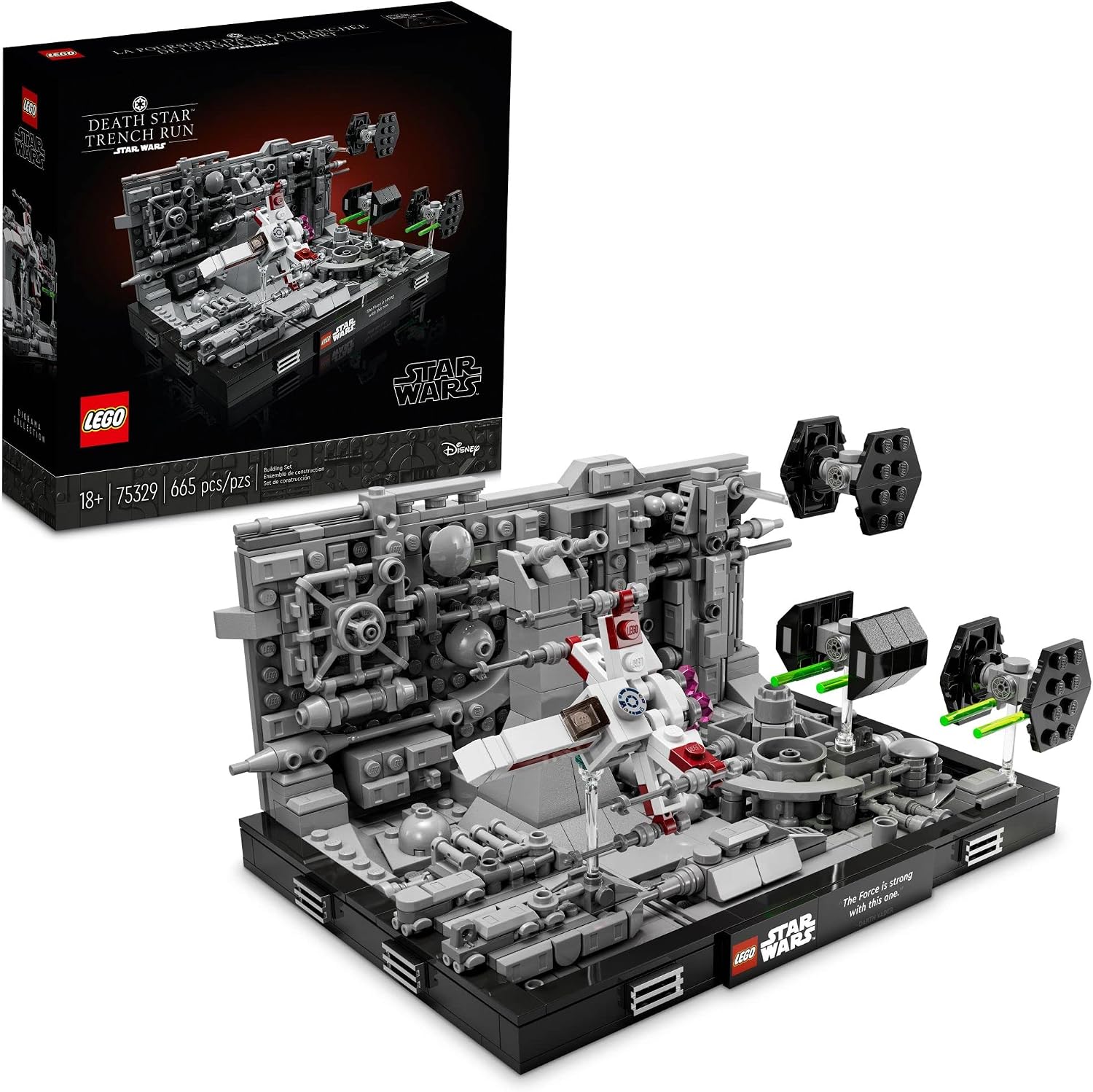LEGO Star Wars Death Star Trench Run Diorama 75329 Building Kit for Adults; Brick-Built Collectible for Display (665 Pieces)