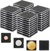 40Pcs Acrylic Coin Holder with 8-Size Adjustable Gasket, 2x2 Inch Coin Protection Cases for Collectors, 17.5-40mm Plastic Coin Capsules Collection Supplies for Quarter Morgan Silver Half Dollar Coins