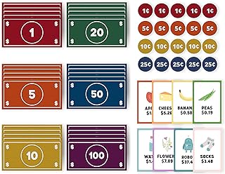 Good Ground Pretend Play Kids Felt Money Educational Montessori Toy Dollars Bills Coins Wallet Childrens Counting Set Toddlers STEM Gift Rainbow