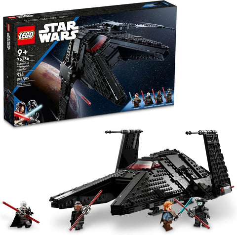 LEGO Star Wars Inquisitor Transport Scythe 75336 Buildable Toy Starship, OBI-Wan Kenobi Set, Ben Kenobi Minifigure with Blue and Double-Bladed Red Lightsabers