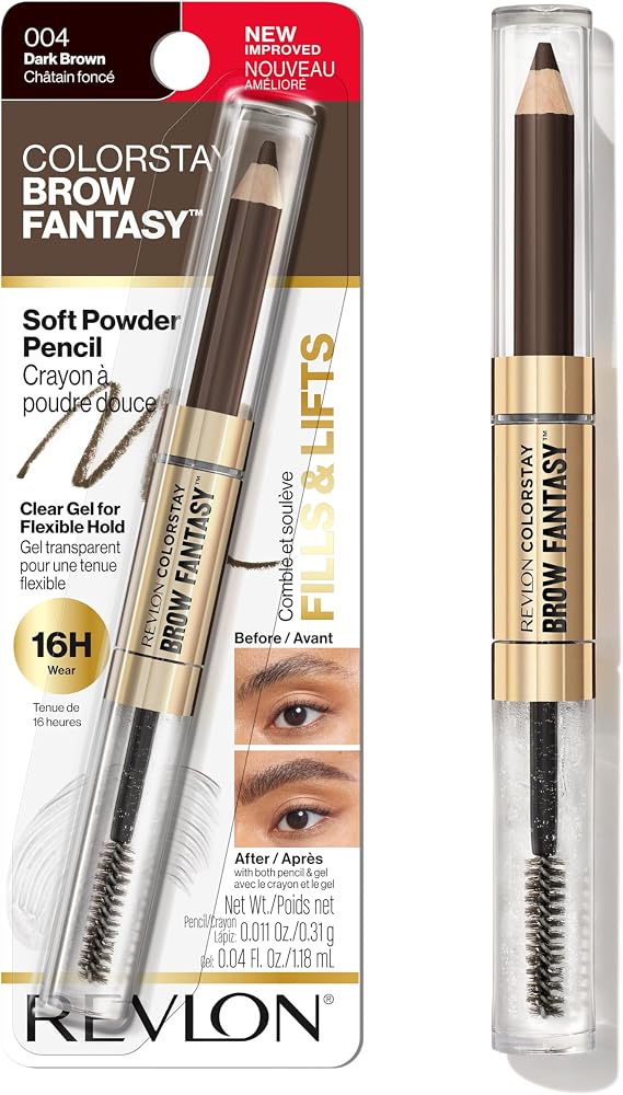 Revlon ColorStay Brow Fantasy Pencil & Gel, 004 Dark Brown