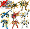 WishaLife 2-in-1 Transforming Ninja Mech Dragon Building Blocks Set