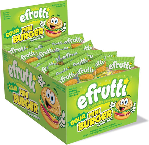 Efrutti Sour Mini Burgers, Gummy Candy, Individually Wrapped - Personal Care