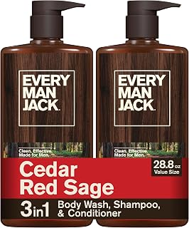 Every Man Jack 3-in-1 All Over Body Wash for Men, Cedar Red Sage - Personal Care