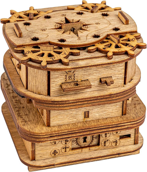 iDventure Cluebox Davy Jones' Locker, Brain Teaser Puzzle Box for Adults