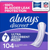 Always Discreet Incontinence Pads for Women, 7-Drop, 104 Count - Personal Care - Image 1