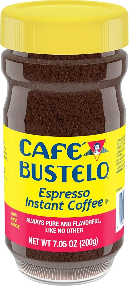 Café Bustelo, Espresso Style, Dark Roast Instant Coffee, 7.05 oz Jar