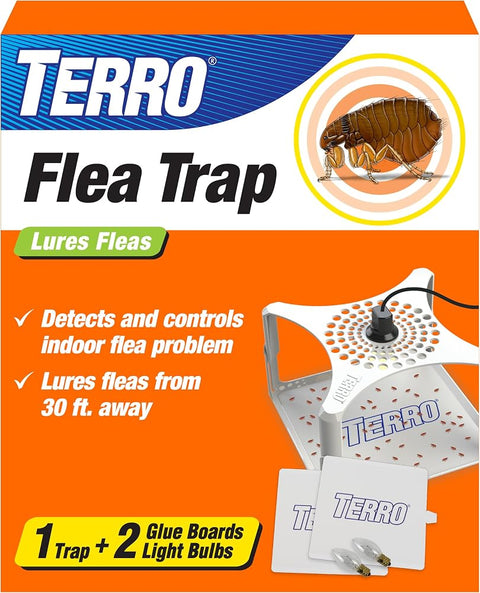 TERRO Indoor Electric Flea Trap and Killer, Refillable Plug in Bug Trap