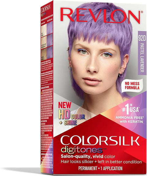 Revlon ColorSilk Digitones Permanent Hair Color with Keratin, 92D Pastel Lavender, 1 Count