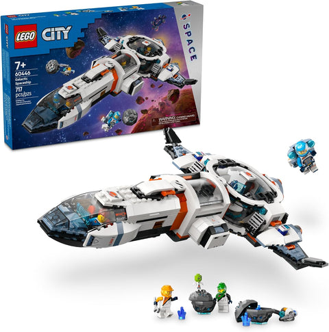 LEGO City Modular Galactic Spaceship Toy - Buildable Space Toy for Kids, Boys and Girls, Ages 7+ - Includes 4 Astronaut Minifigures & Alien Figure - Gift Idea for Birthdays and Holidays - 60446