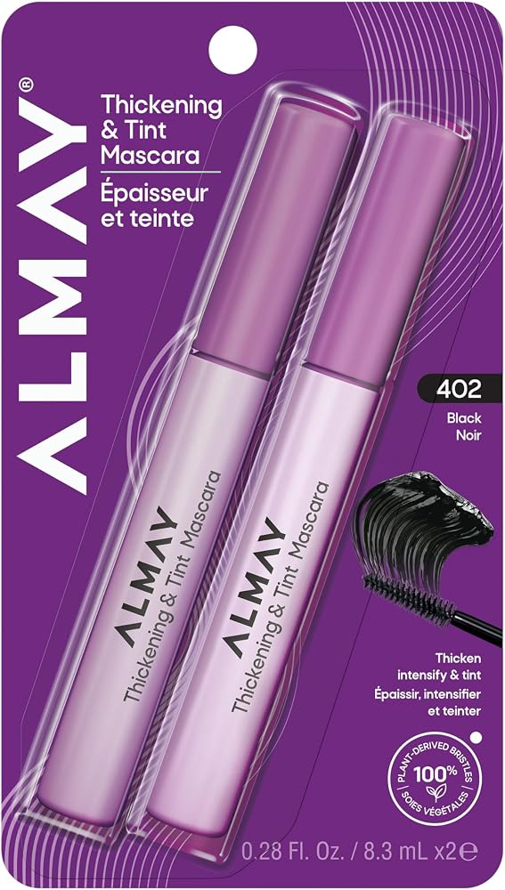 Almay Thickening & Tint Mascara, 402 Black, 2 Pack