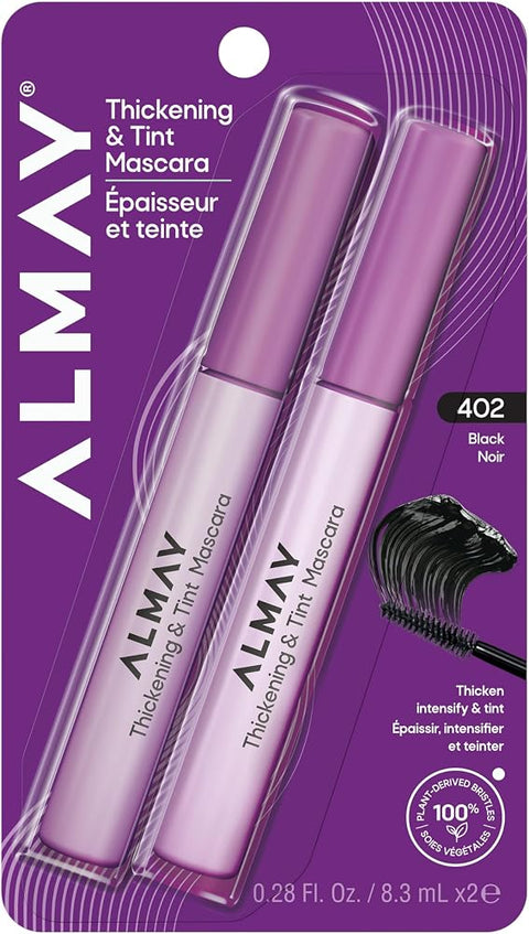 Almay Thickening & Tint Mascara, 402 Black, 2 Pack