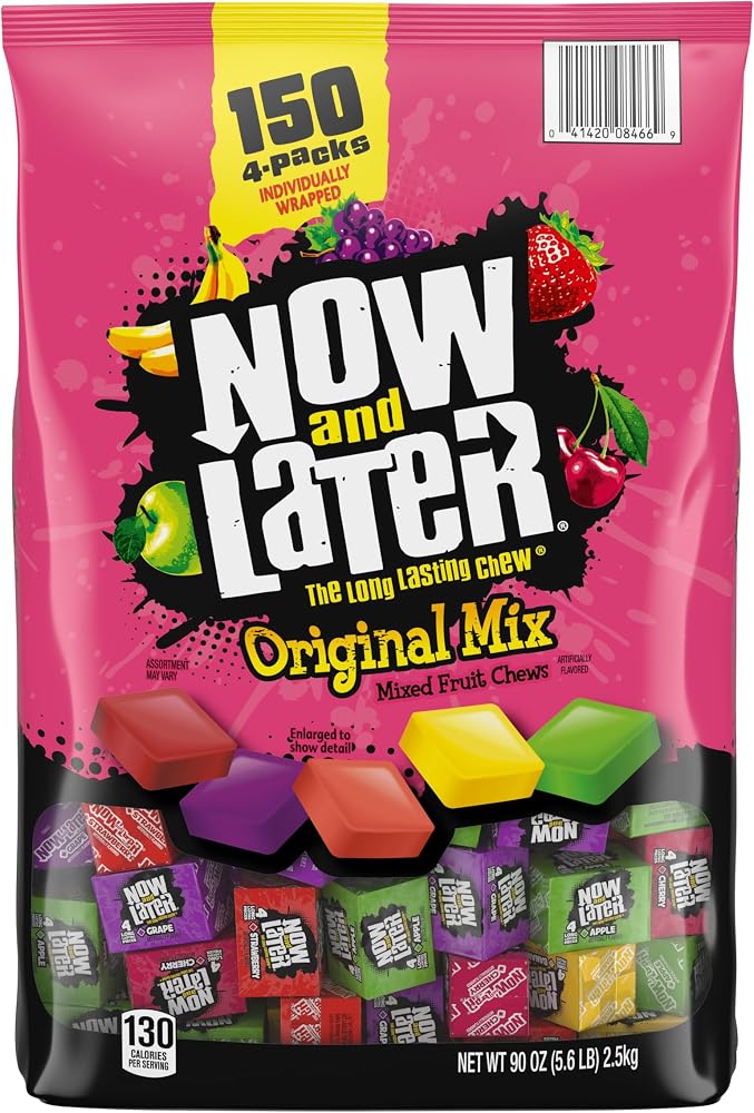 Now and Later Original Mix Fruity Candy, Individually Wrapped, 150 Ct, 90 oz