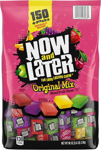 Now and Later Original Mix Fruity Candy, Individually Wrapped, 150 Ct, 90 oz