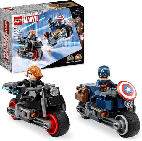 LEGO Marvel 76260 Black Widow and Captain America Motorcycles Avengers Age of Ultron Toy