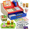 Wee Wonders Wooden Cash Register for Kids with Real Calculator, Blue