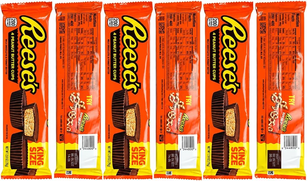 Big TOP DEALS USA – REESE'S Milk Chocolate King Size Peanut Butter Cups, 2.8 oz Each, 24 Peanut Butter Cups Total, Individually Wrapped Candy - Personal Care