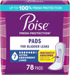 Poise Incontinence Pads for Women, 7 Drop, Long, 78 ct - Personal Care