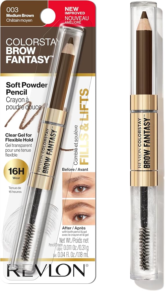 Revlon ColorStay Brow Fantasy Pencil & Gel, 003 Medium Brown